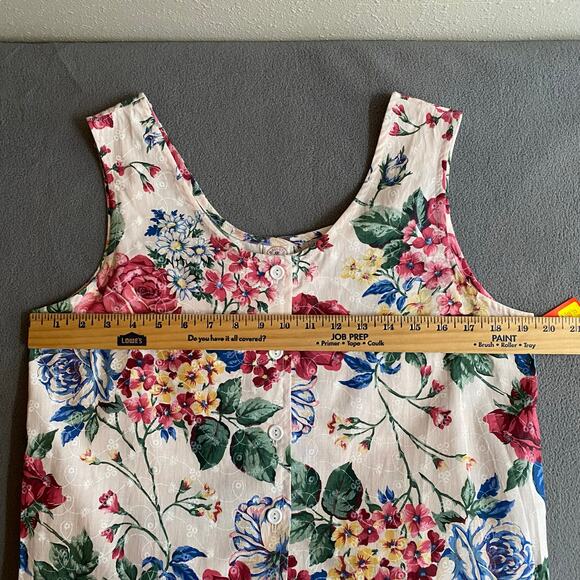 Vtg 80s 90s NOS Brights Creek Cottage Garden Midi Dress Romantic Boho 14? Floral - Picture 10 of 16